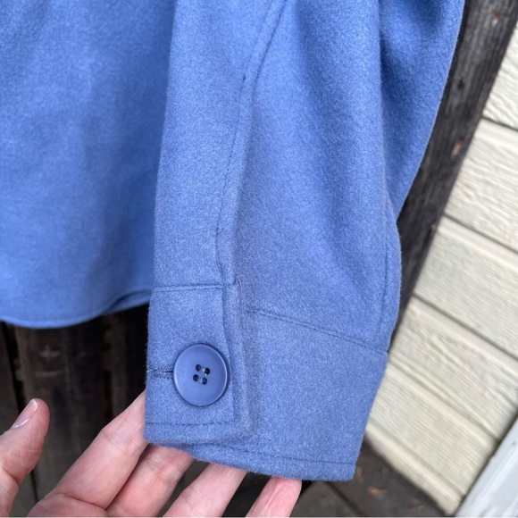 Avec Les Filles Blue Button Down Shirt Jacket Shacket Sz S - Picture 5 of 13